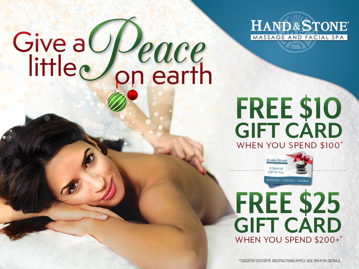 Hand And Stone Massage And Facial Spa Holiday T Card Promo Waverly Place Waverly Place